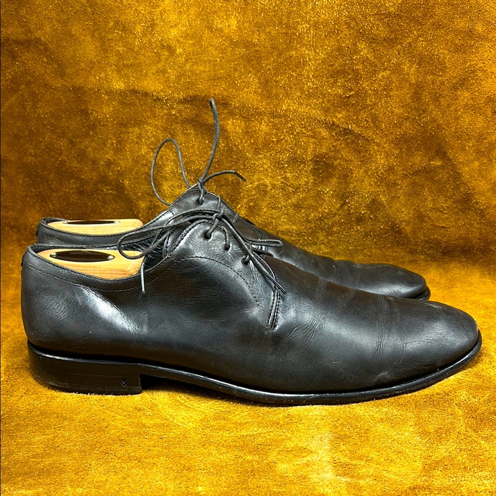 John Varvatos Black Leather Oxfords